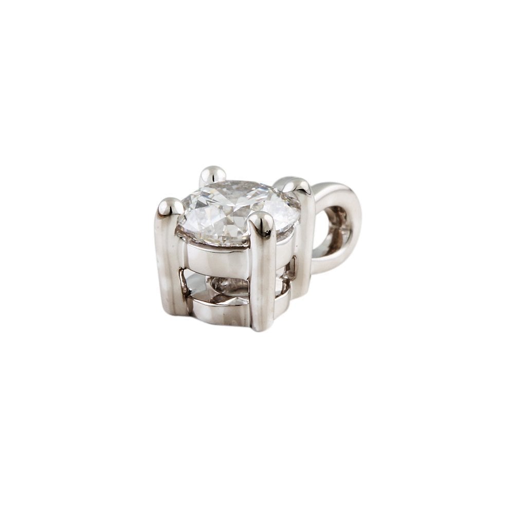 9ct White Gold 0.50ct Round Brilliant Cut Diamond Solitaire Pendant