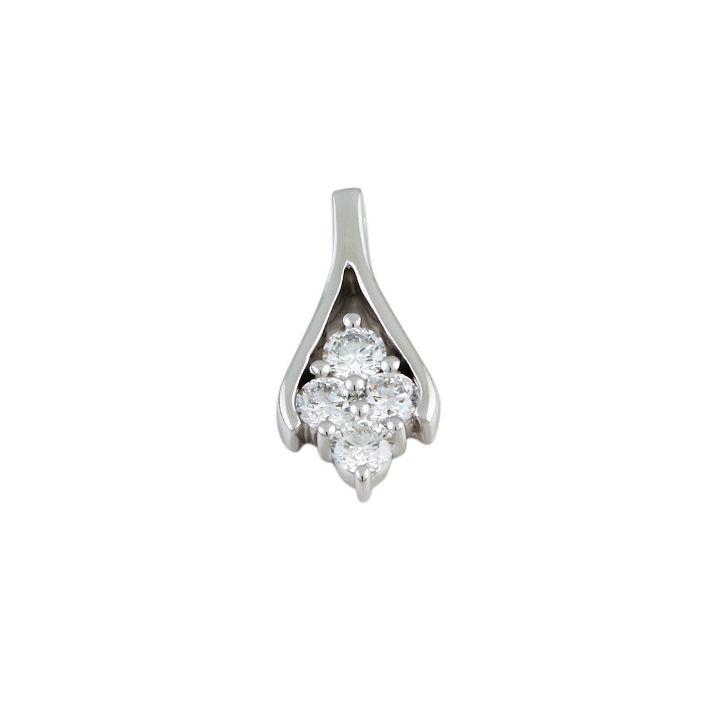 9ct White Gold 0.65ct Round Brilliant Cut Diamonds Four Stone Pendant