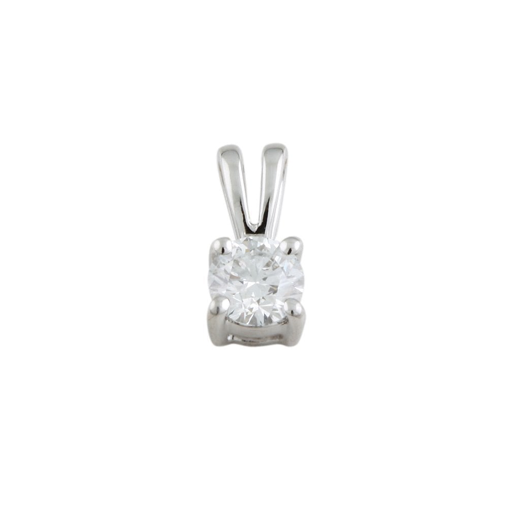 9ct White Gold Solitaire Pendant 0.25ct