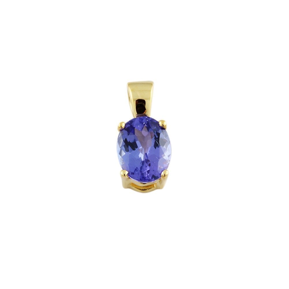9ct Yellow Gold 1.30ct Oval Tanzanite Single Stone Pendant