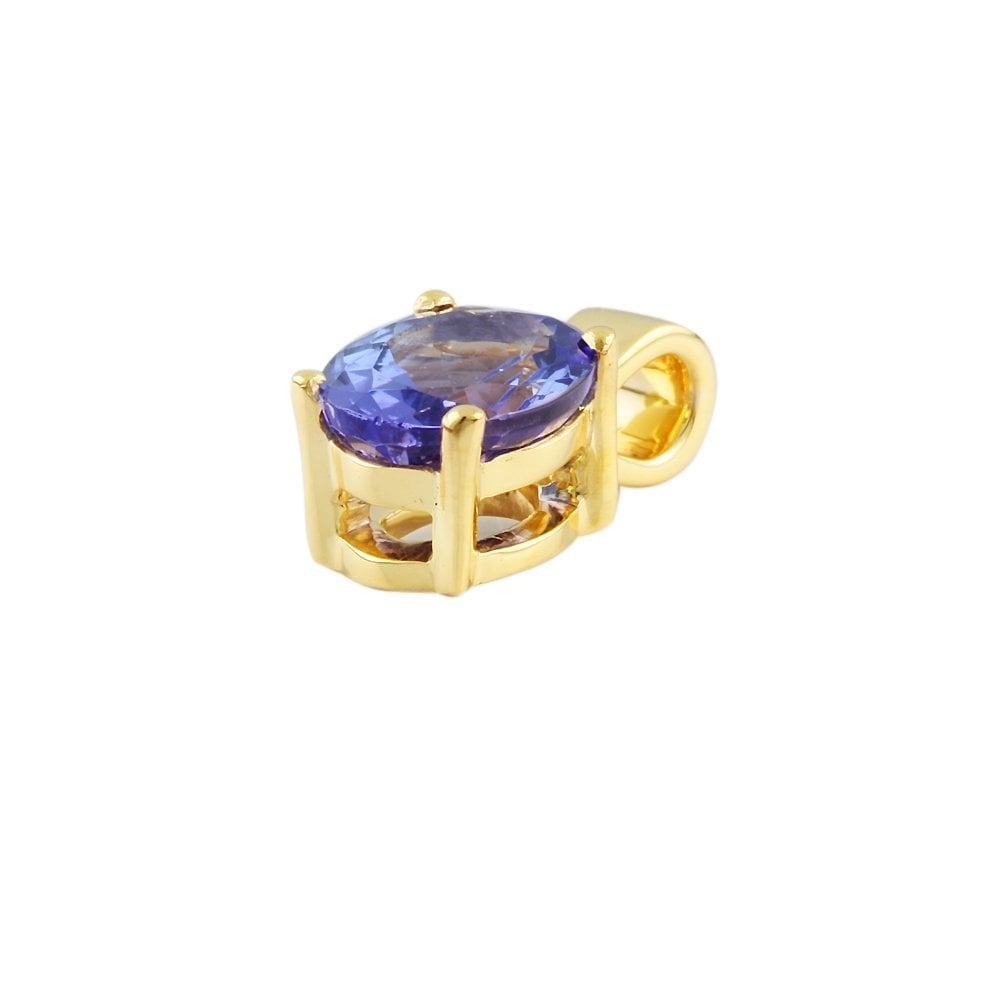 9ct Yellow Gold 1.30ct Oval Tanzanite Single Stone Pendant