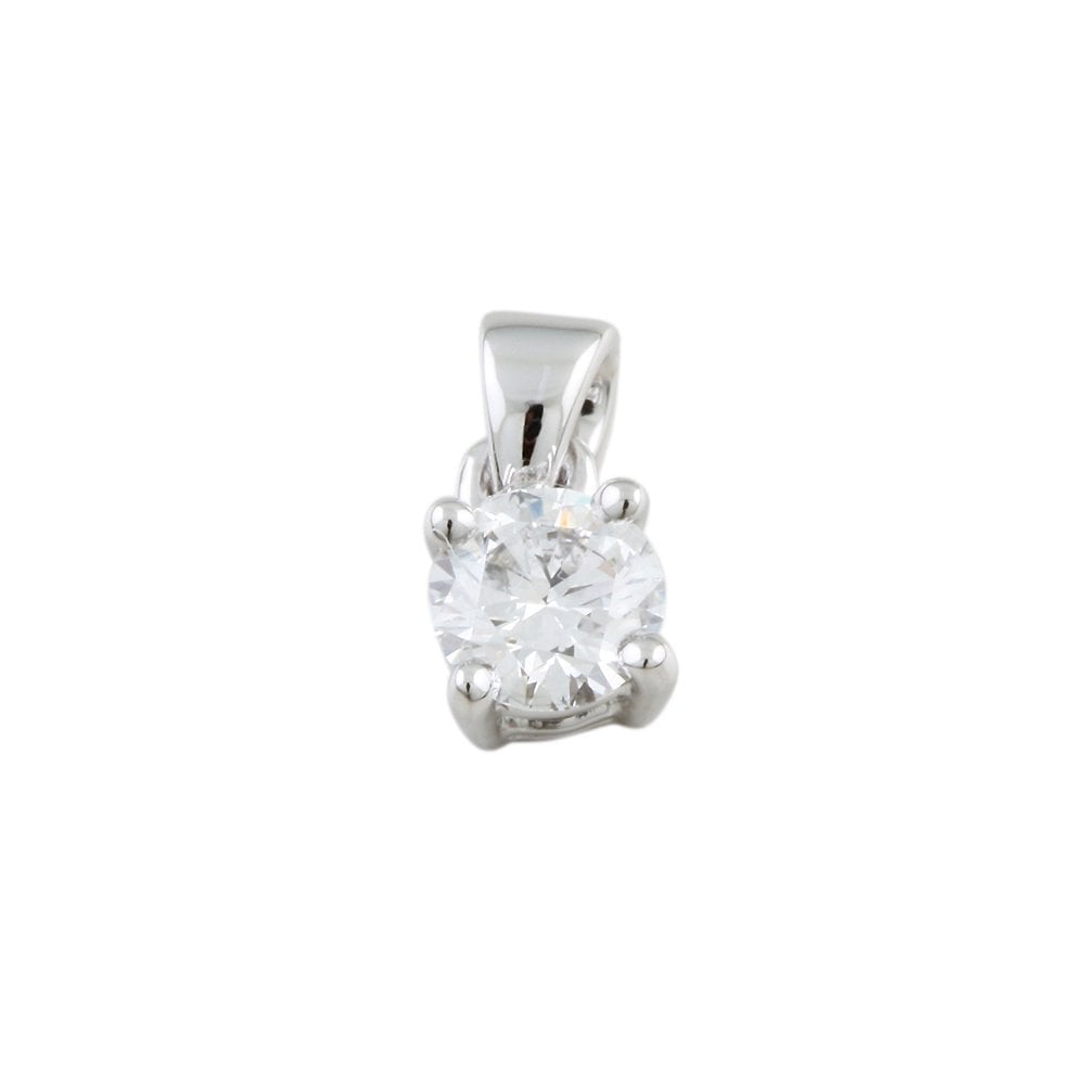 9ct White Gold 0.45ct Round Brilliant Cut Diamond Solitaire Pendant