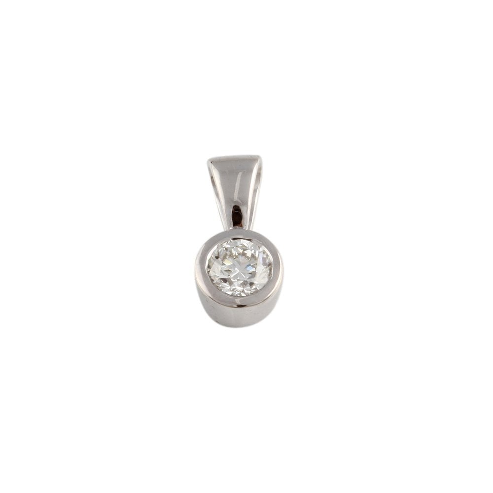 9ct White Gold Solitaire Pendant 0.10ct