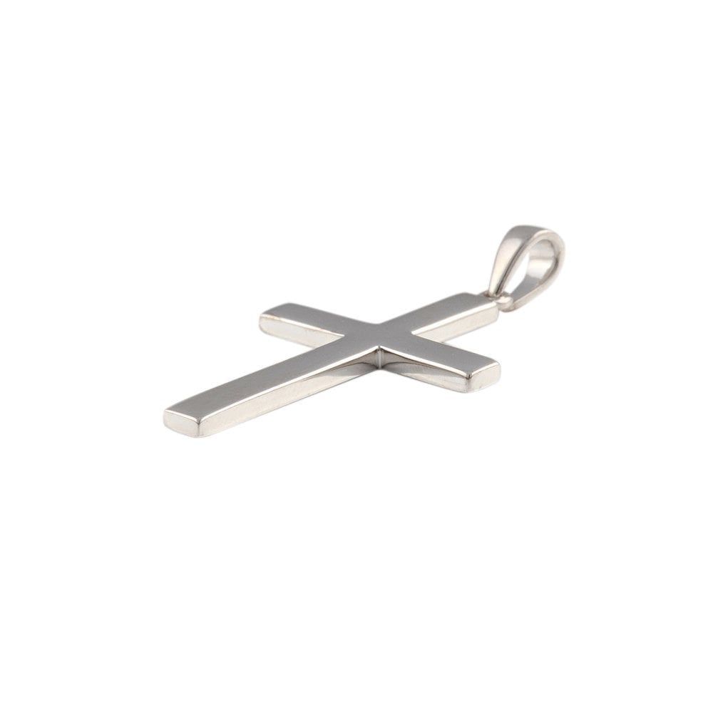 9ct White Gold Cross Pendant