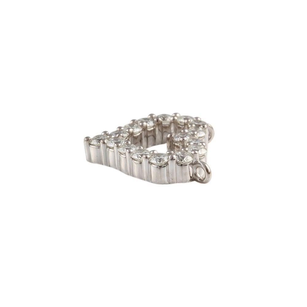 9ct White Gold 1.00ct Round Brilliant Cut Diamonds Heart Pendant