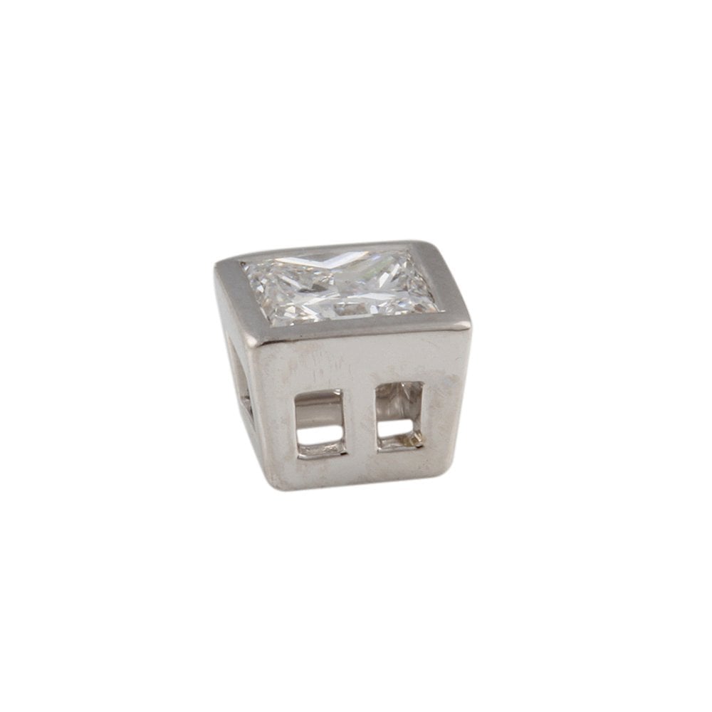 9ct White Gold 0.70ct Princess Cut Diamond Solitaire Pendant