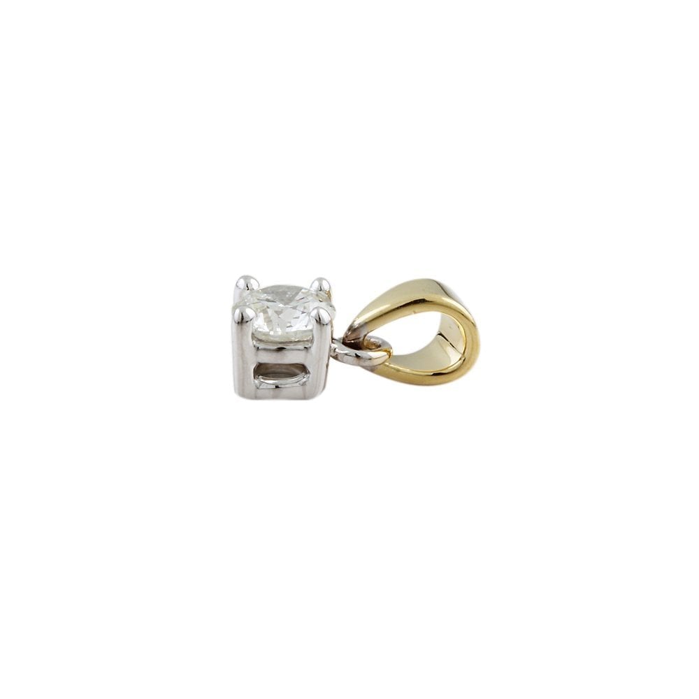 9ct Yellow and White Gold 0.35ct Round Brilliant Cut Diamond