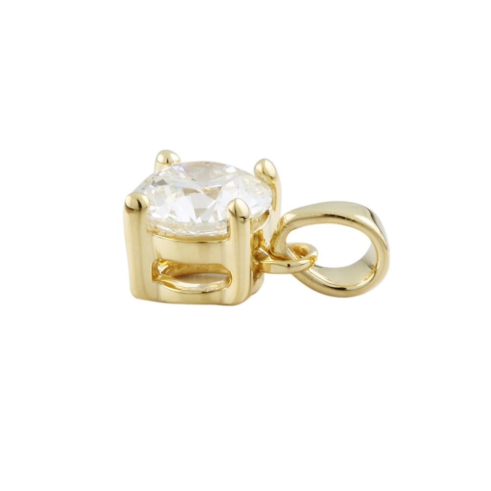 9ct Yellow Gold 0.65ct Round Brilliant Cut Diamond Solitaire Pendant
