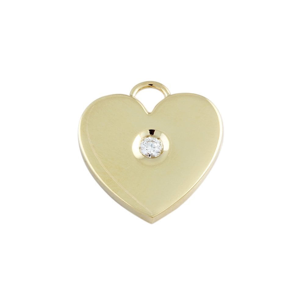 9ct Yellow Gold 0.10ct Round Brilliant Cut Diamond Heart Pendant