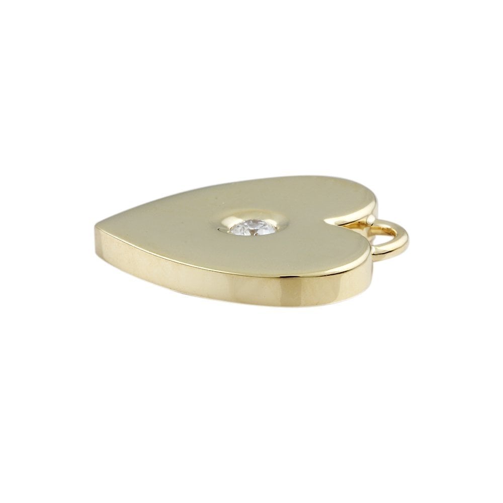 9ct Yellow Gold 0.10ct Round Brilliant Cut Diamond Heart Pendant