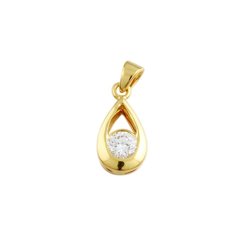 9ct Yellow Gold 0.45ct Round Brilliant Cut Diamond Solitaire Pendant