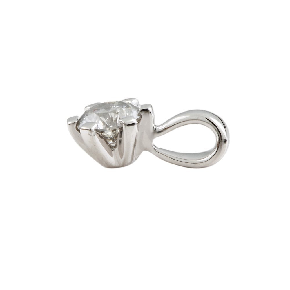 9ct White Gold 0.40ct Round Brilliant Cut Diamond Solitaire Pendant
