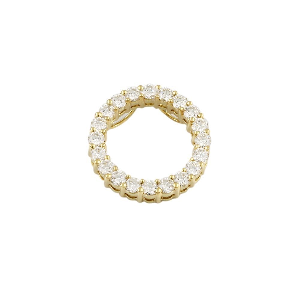 9ct Yellow Gold 1.35ct Round Brilliant Cut Diamonds Circle Pendant