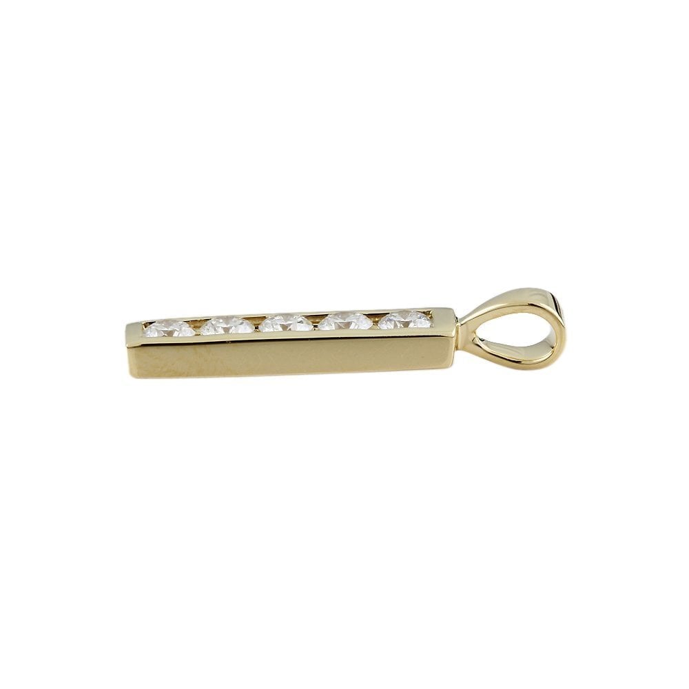 9ct Yellow Gold 0.50ct Round Brilliant Cut Diamond Five Stone Pendant