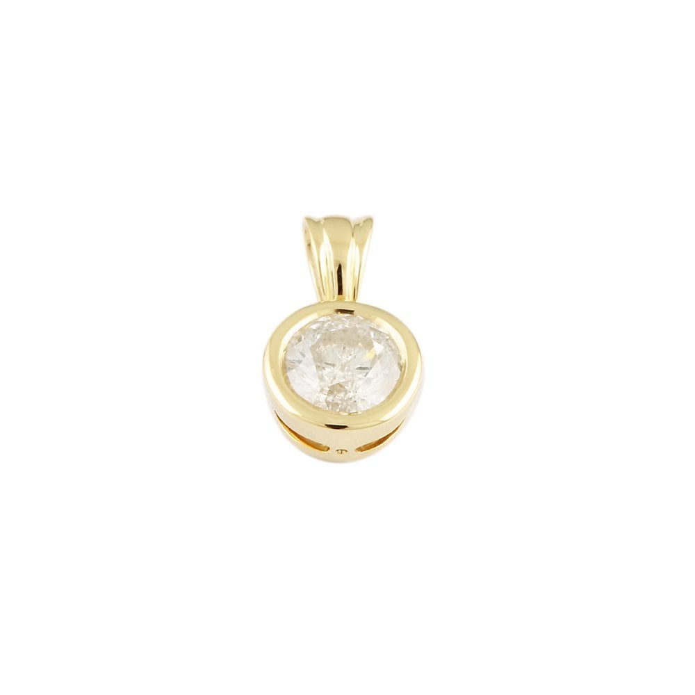 9ct Yellow Gold 0.75ct Round Brilliant Cut Diamond Solitaire Pendant
