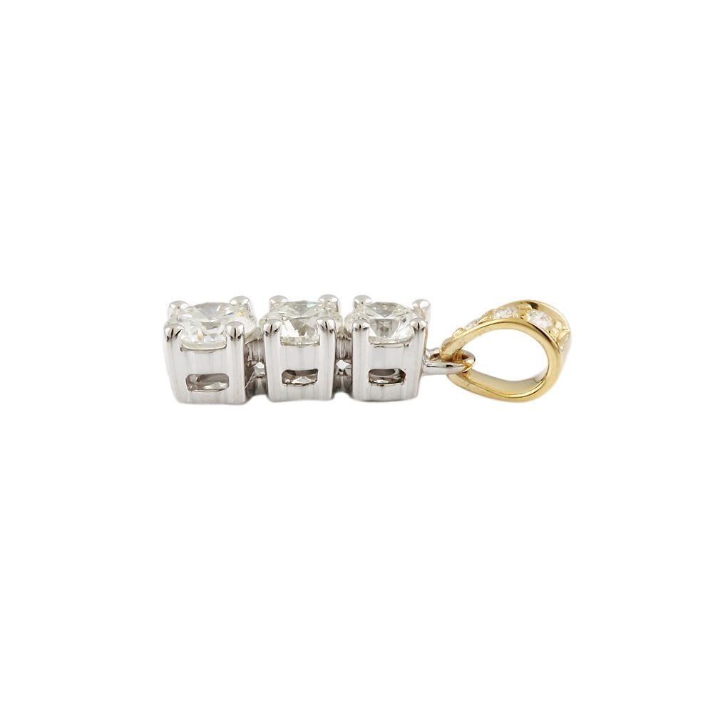 9ct Yellow and White Gold 0.75ct Round Brilliant Cut Diamonds Pendant