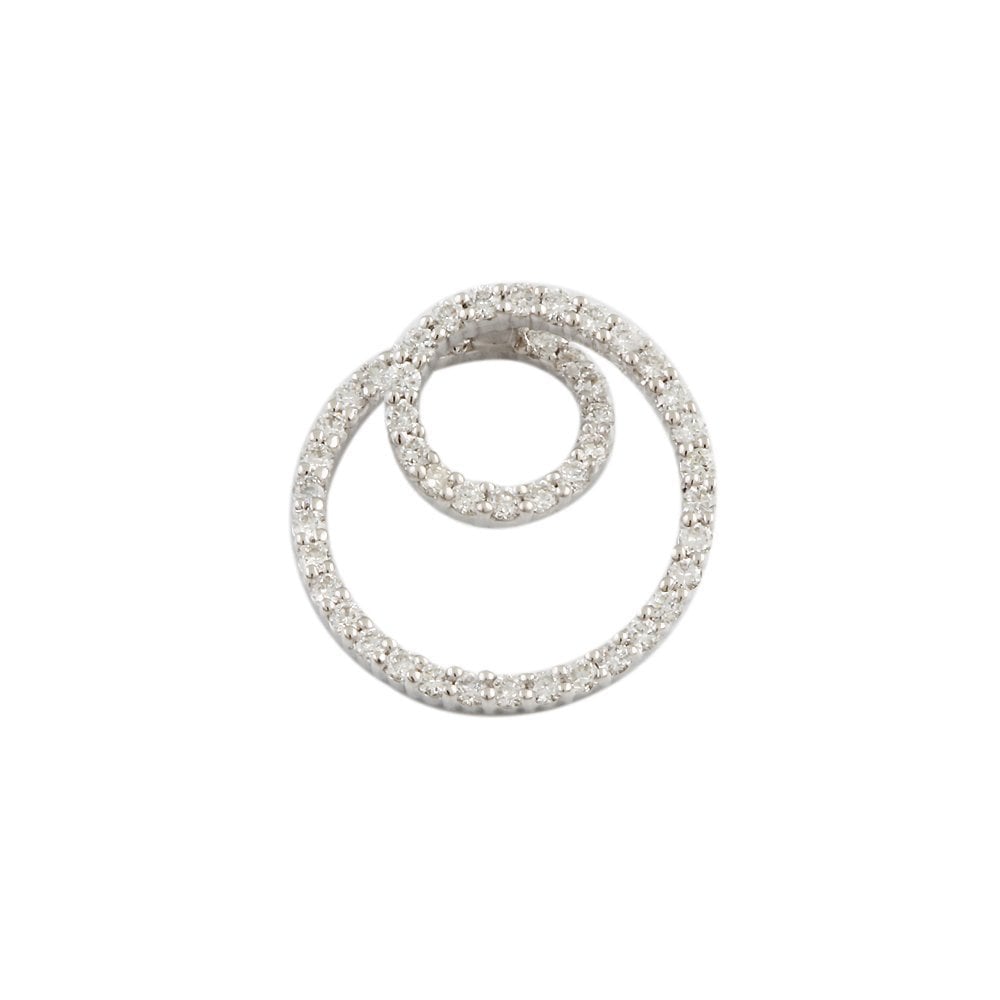 9ct White Gold 0.50ct Round Brilliant Cut Diamonds Circular Pendant