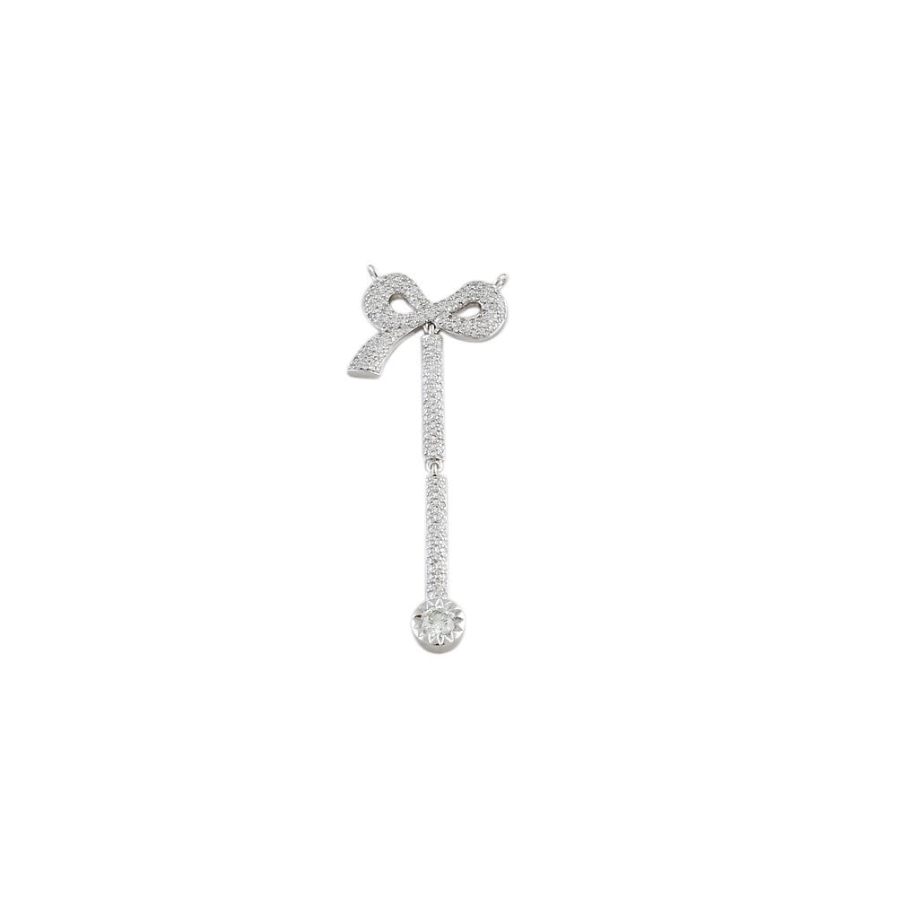 9ct White Gold 1.50ct Round Brilliant Cut Diamonds Bow Pendant