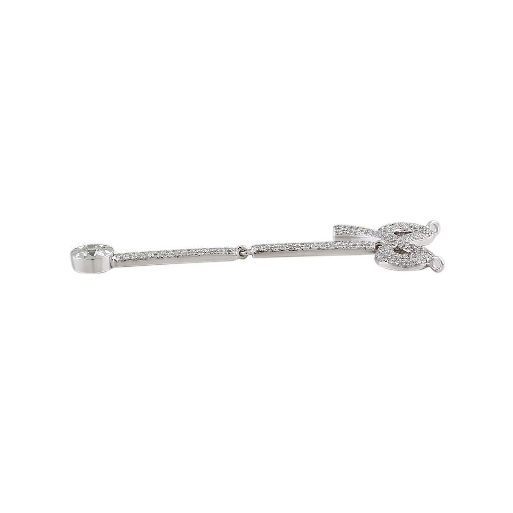 9ct White Gold 1.50ct Round Brilliant Cut Diamonds Bow Pendant