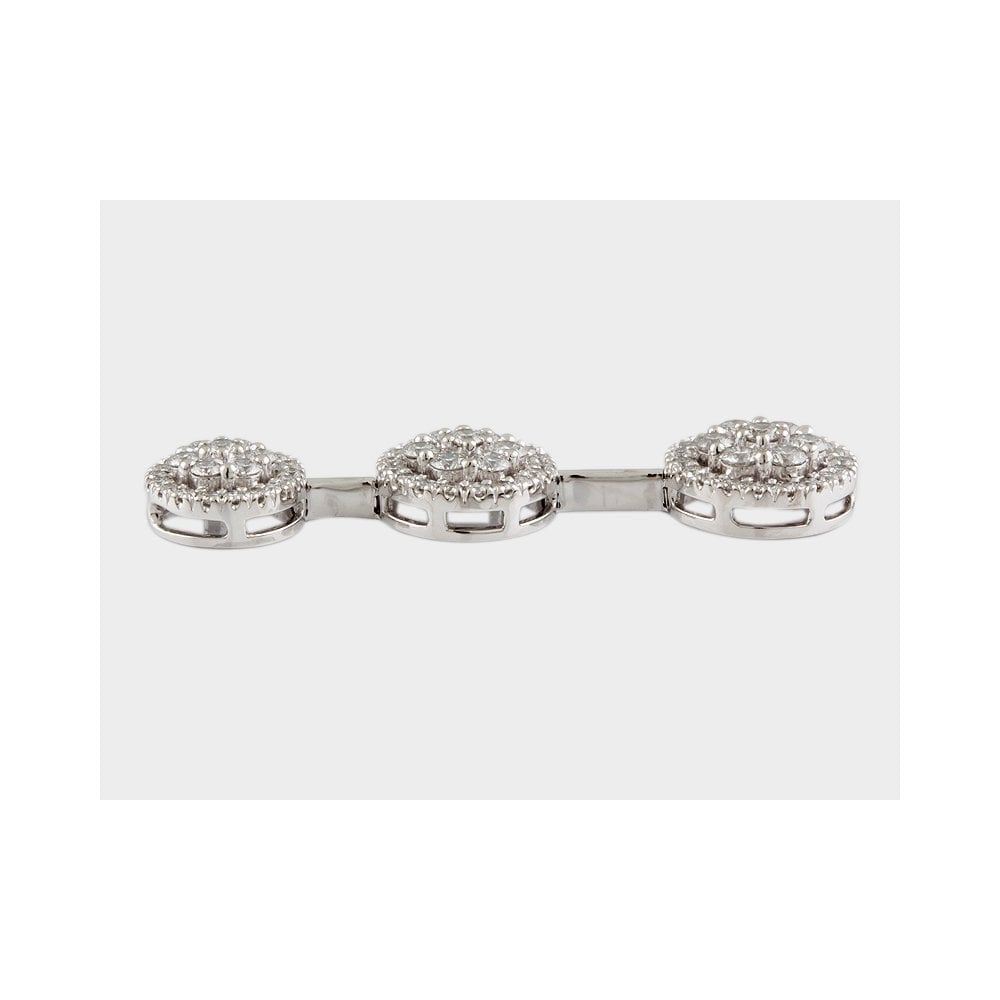 9ct White Gold 2.00ct Round Brilliant Cut Diamonds Multi Cluster Pendant