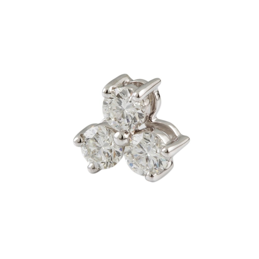 9ct White Gold 0.75ct Round Brilliant Cut Diamonds Three Stone Pendant