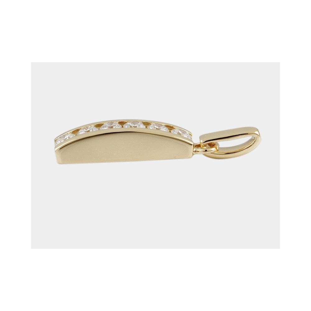 9ct Yellow Gold 0.50ct Round Brilliant Cut Diamonds Bar Pendant