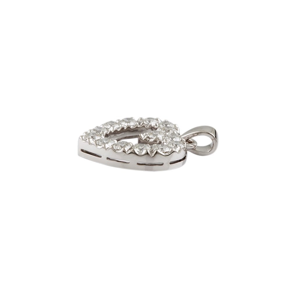 9ct White Gold 1.40ct Round Brilliant Cut Diamonds Heart Pendant