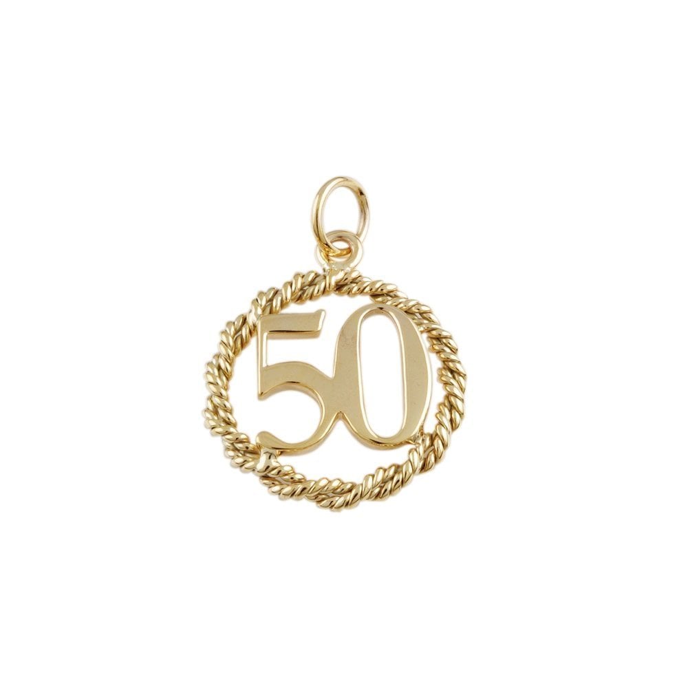 9ct Yellow Gold Fancy 50th Anniversary Pendant