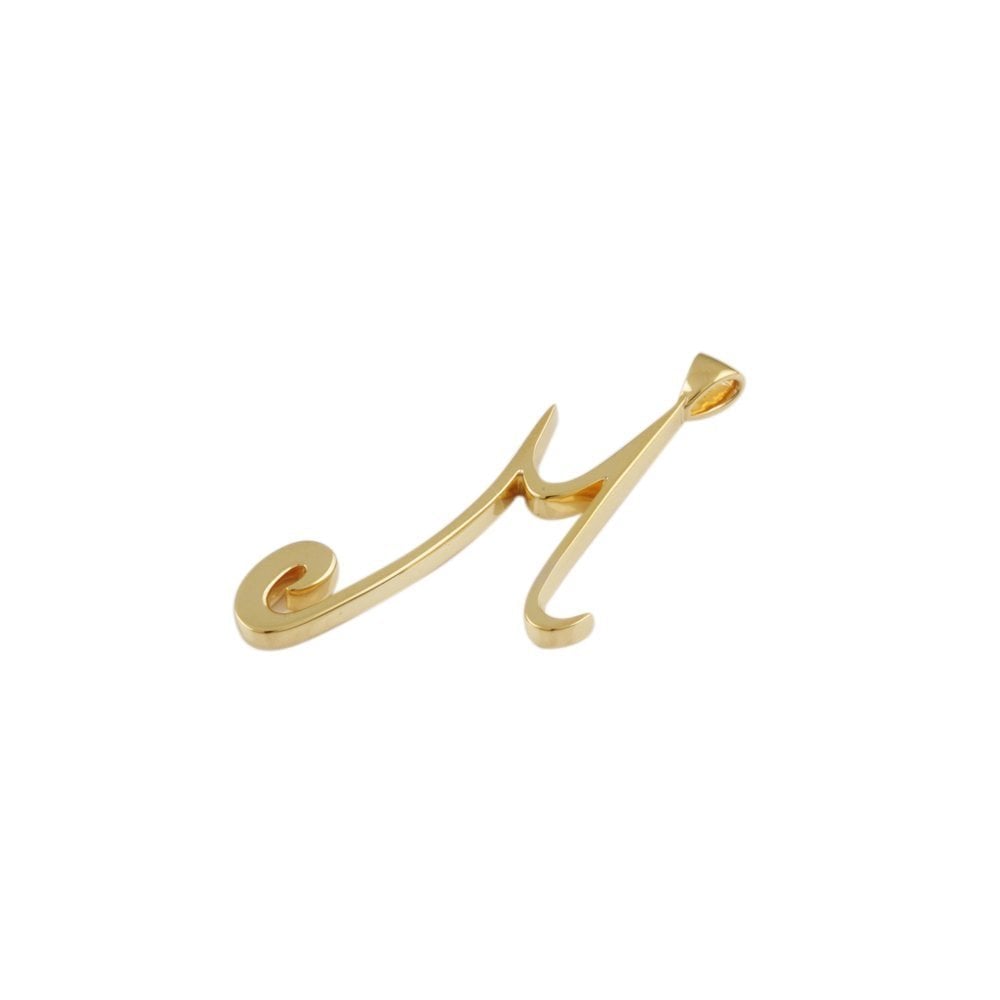 9ct Yellow Gold Plain Solid Initial Pendant