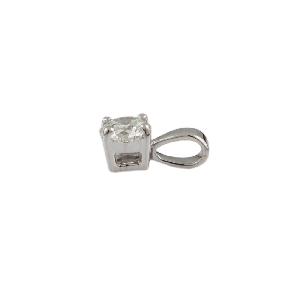 9ct White Gold 0.45ct Round Brilliant Cut Diamond Solitaire Pendant