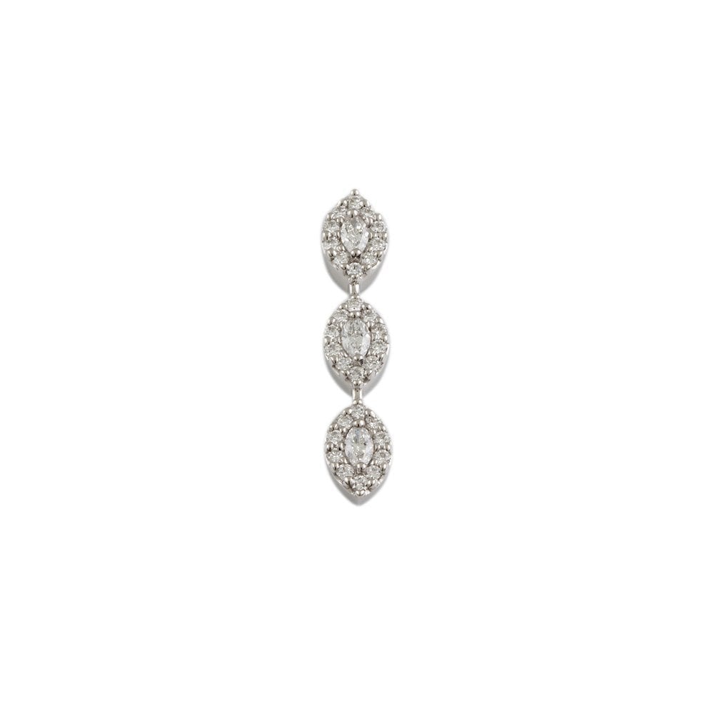 9ct White Gold 0.30ct Round Brilliant Cut Diamonds and 0.33ct Marquise Cut Diamonds Cluster Pendant