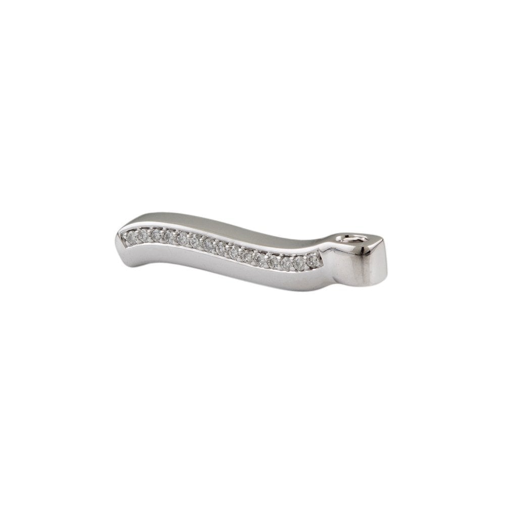9ct White Gold Bar Pendant 0.12ct