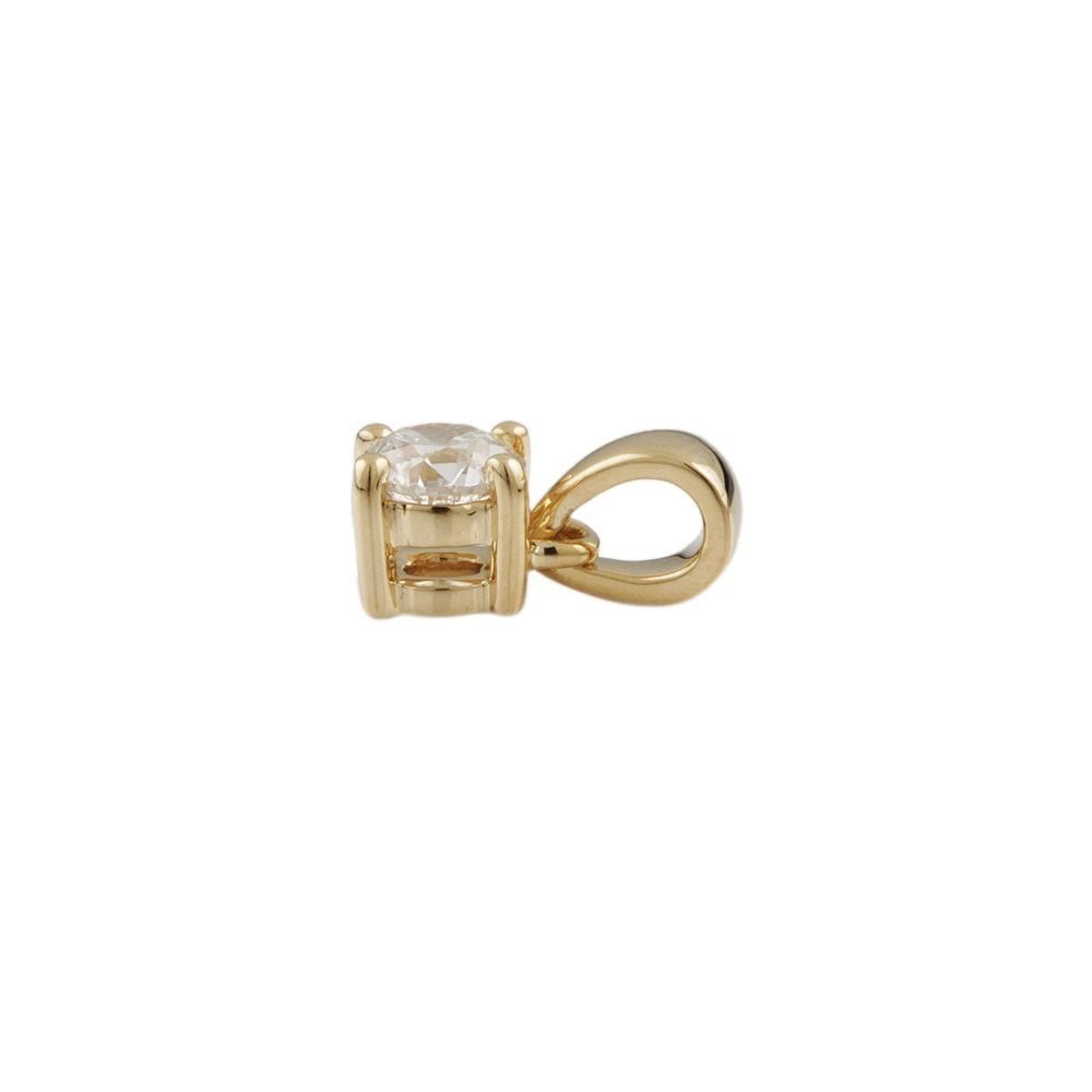 9ct Yellow Gold 0.50ct Round Brilliant Cut Diamond Solitaire Pendant