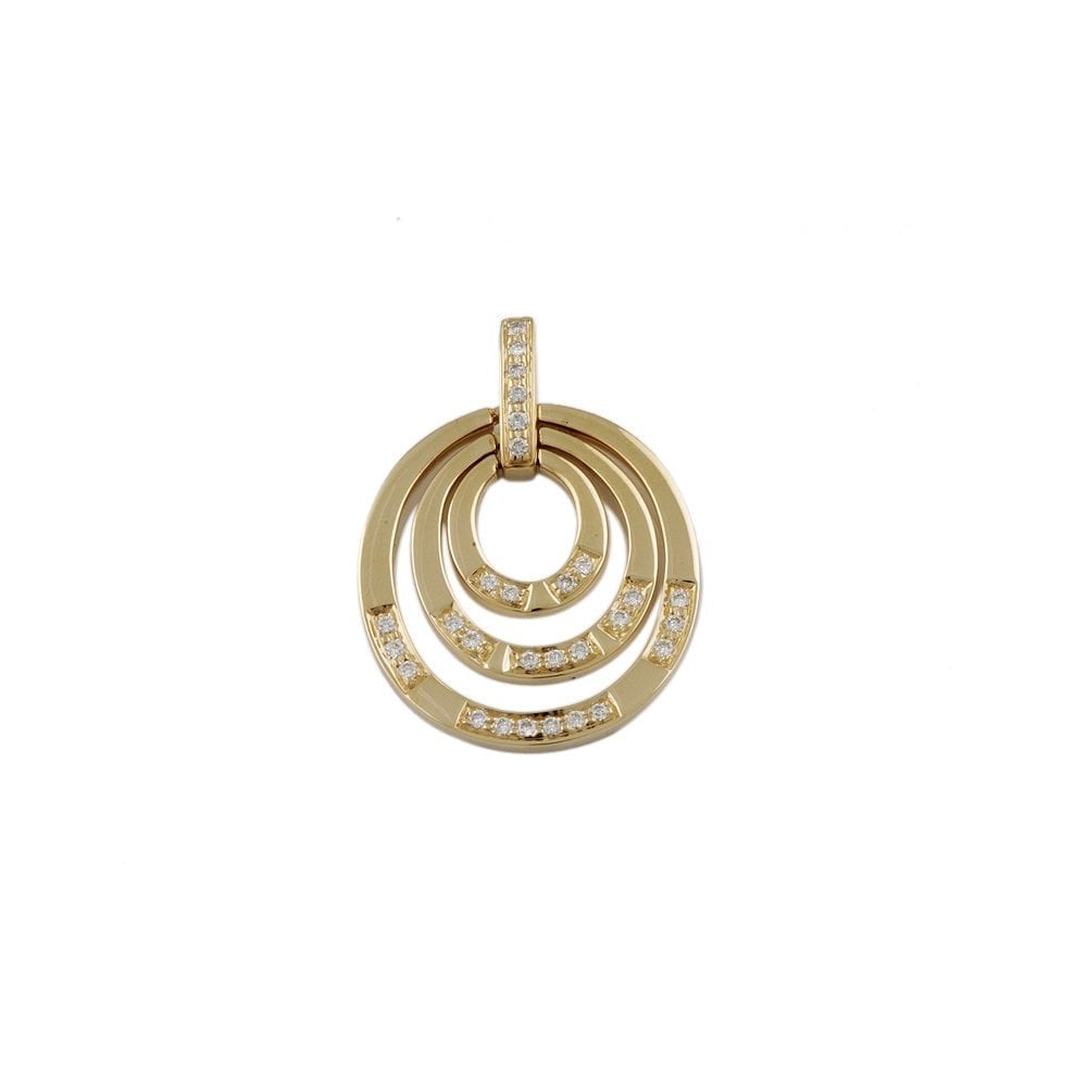 9ct Yellow Gold 0.24ct Round Brilliant Cut Diamonds Round Pendant