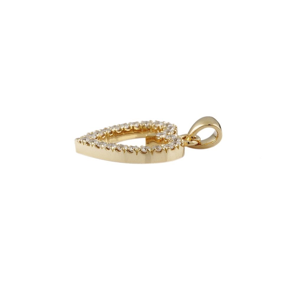 9ct Yellow Gold 0.57ct Round Brilliant Cut Diamonds Heart Pendant