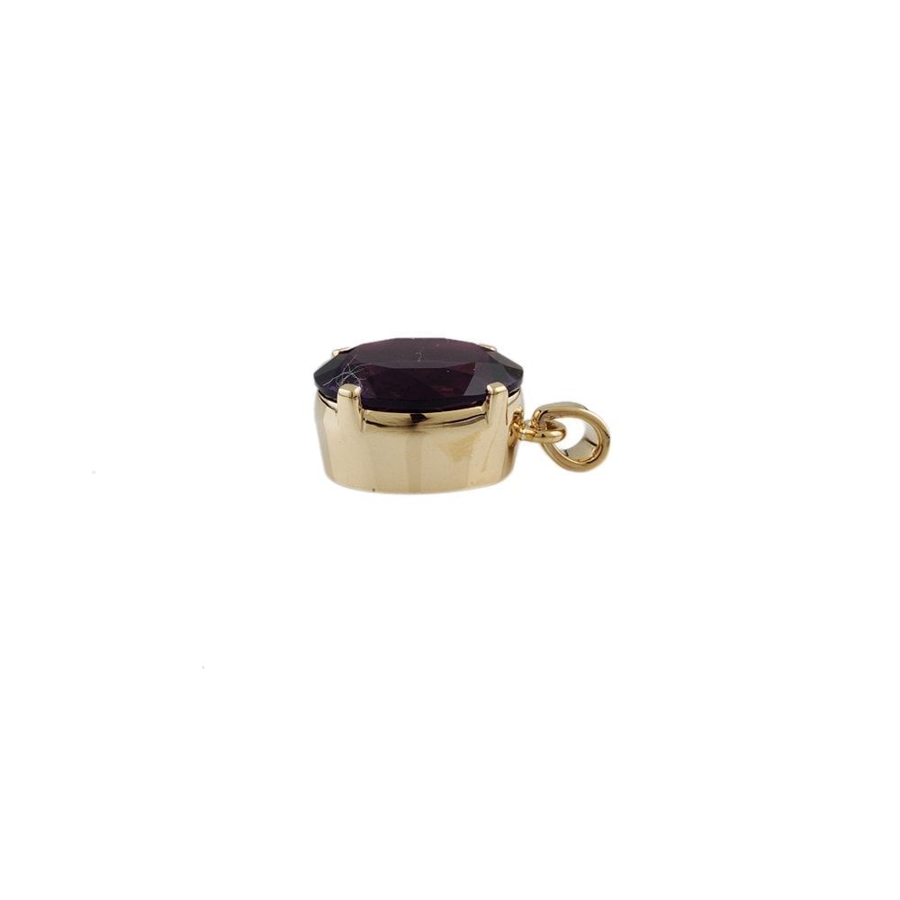9ct Yellow Gold 6.63ct Oval Amethyst Single Stone Pendant