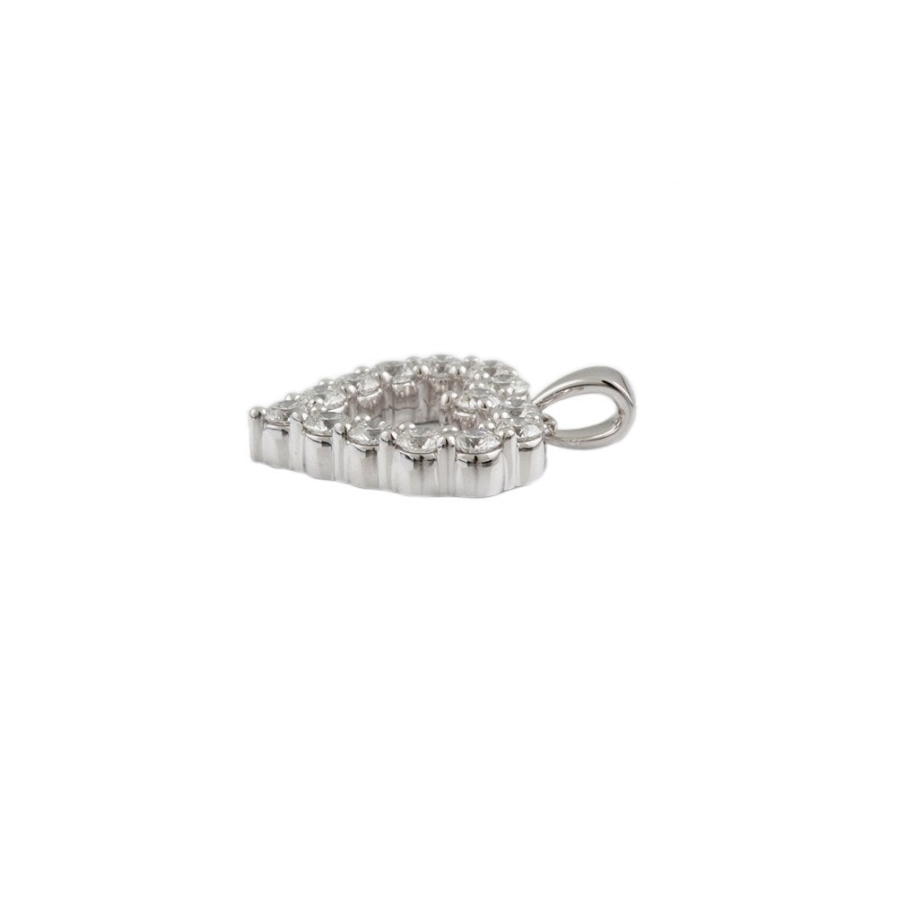 9ct White Gold 1.13ct Round Brilliant Cut Diamonds Heart Pendant