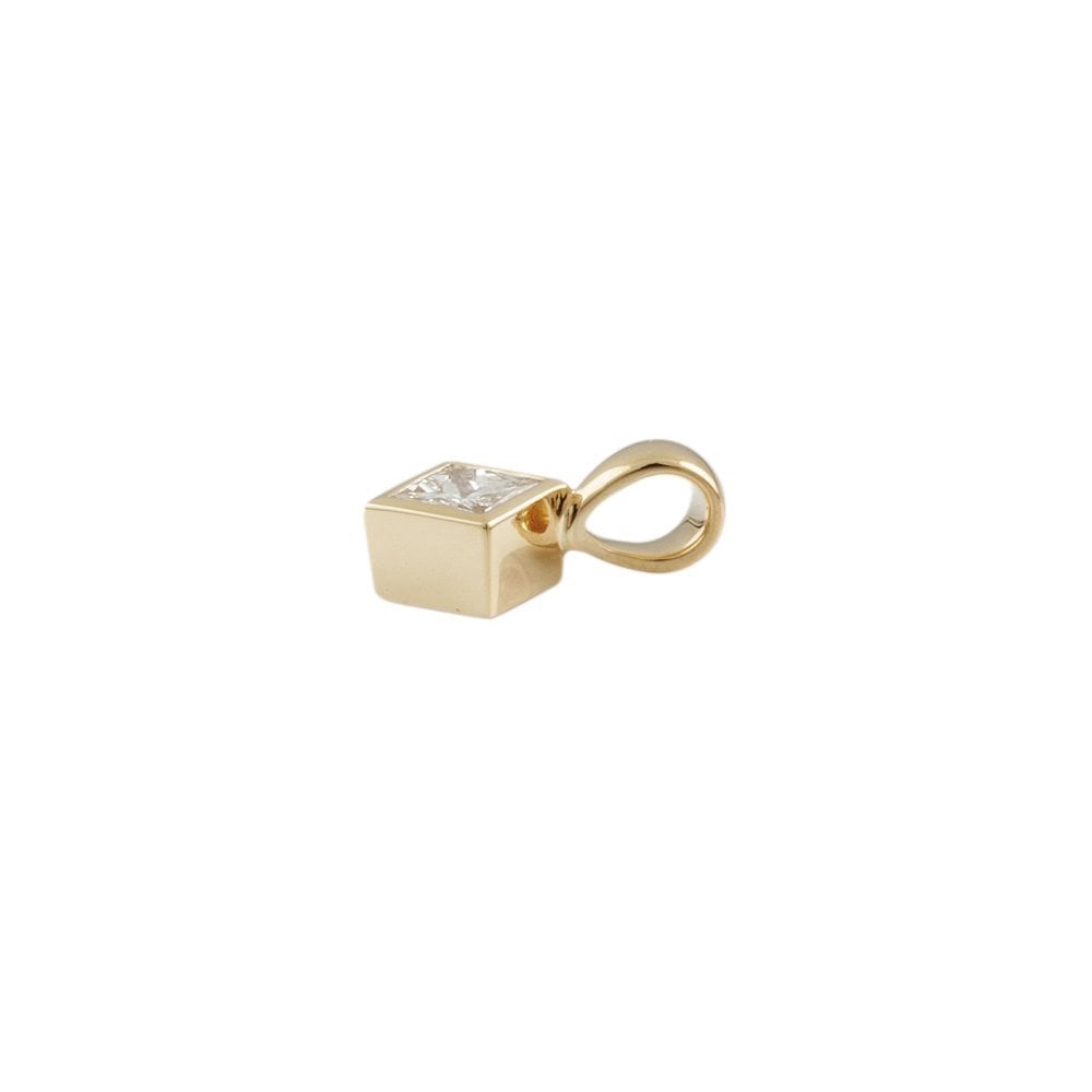 9ct Yellow Gold 0.41ct Princess Cut Diamond Solitaire Pendant