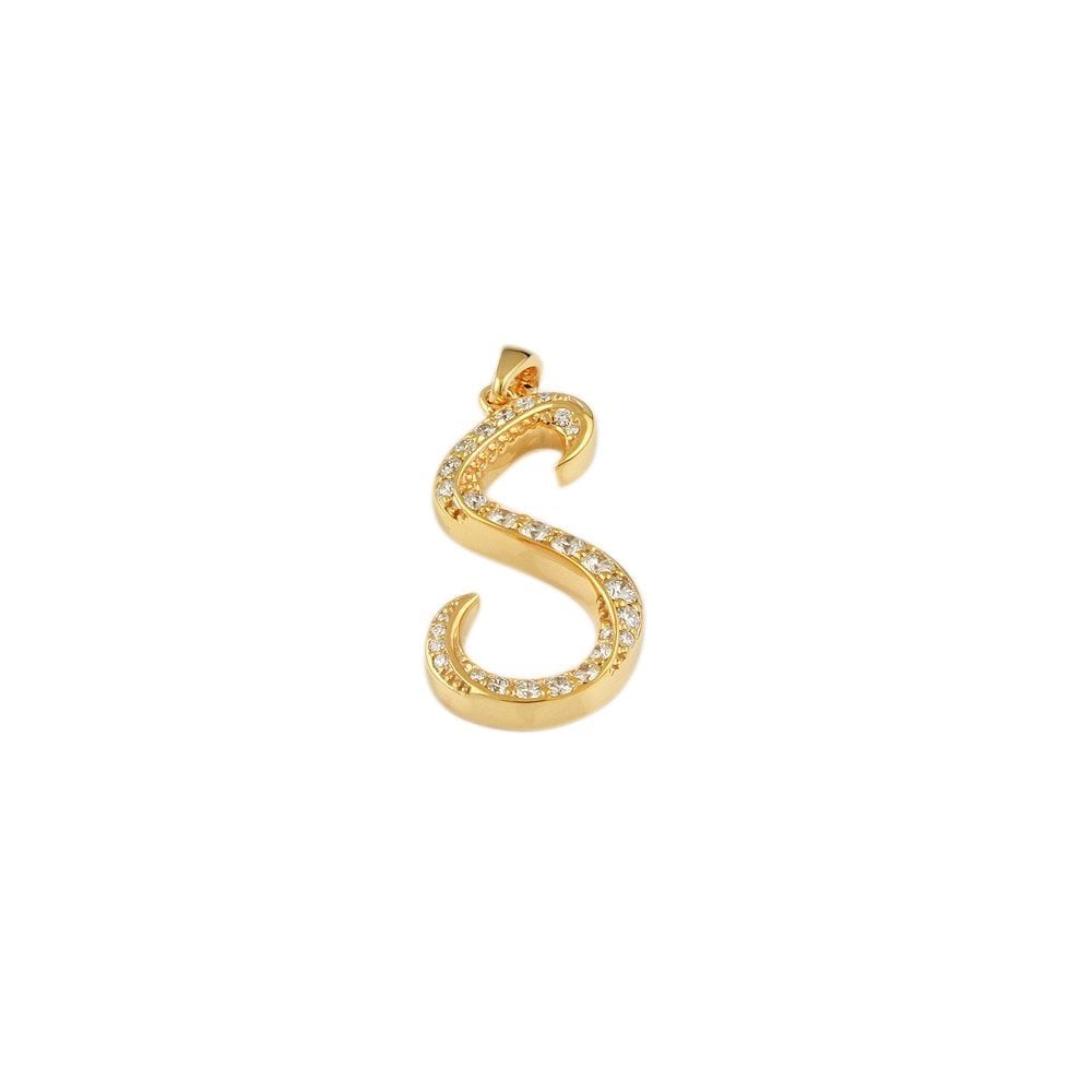 9ct Yellow Gold 0.59ct Round Brilliant Cut Diamonds Initial Pendant