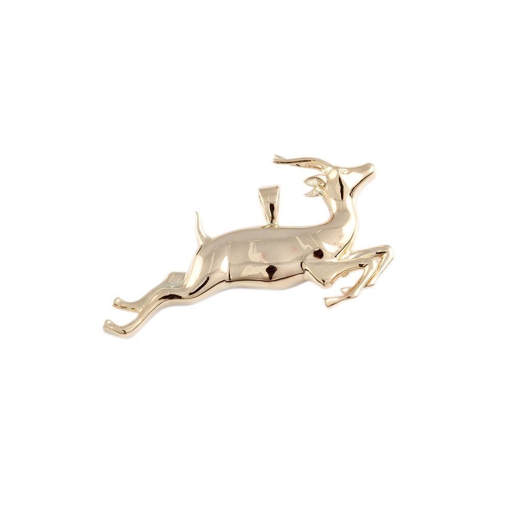 9ct Yellow Gold Solid Deer Pendant