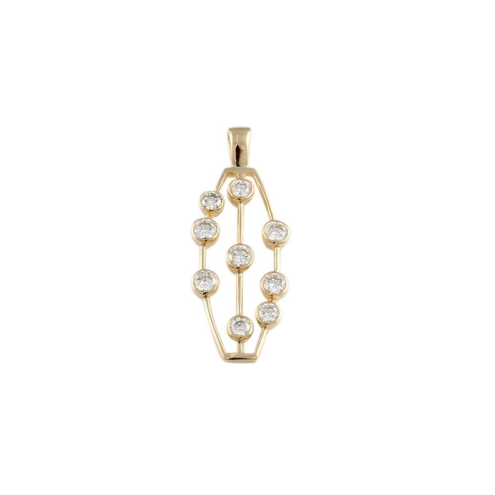 9ct Yellow Gold 1.49ct Round Brilliant Cut Diamond Cluster Pendant