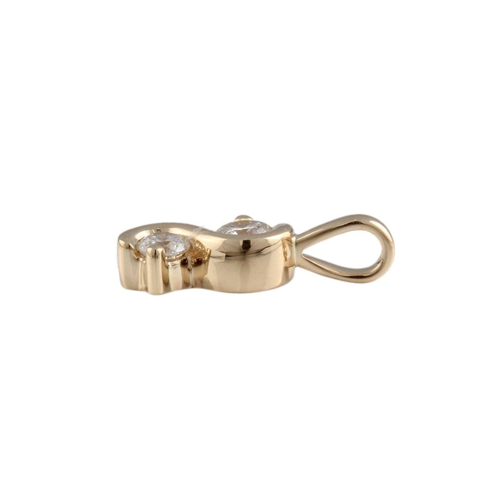 9ct Yellow Gold Two Stone Pendant 0.25ct