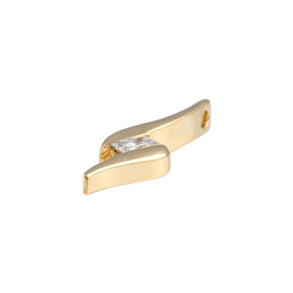9ct Yellow Gold 0.40ct Princess Cut Diamond Solitaire Pendant