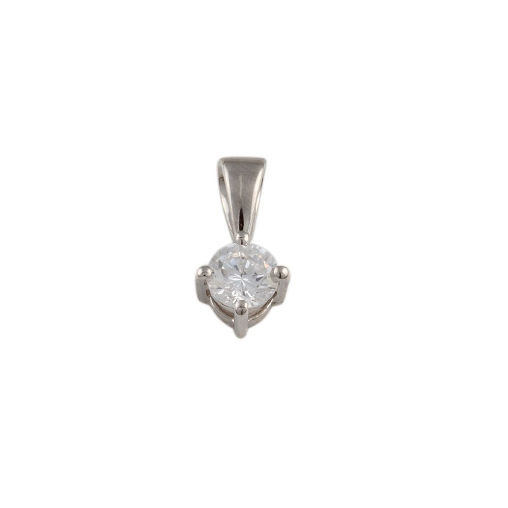 9ct White Gold 0.50ct Round Brilliant Cut Diamond Solitaire Pendant