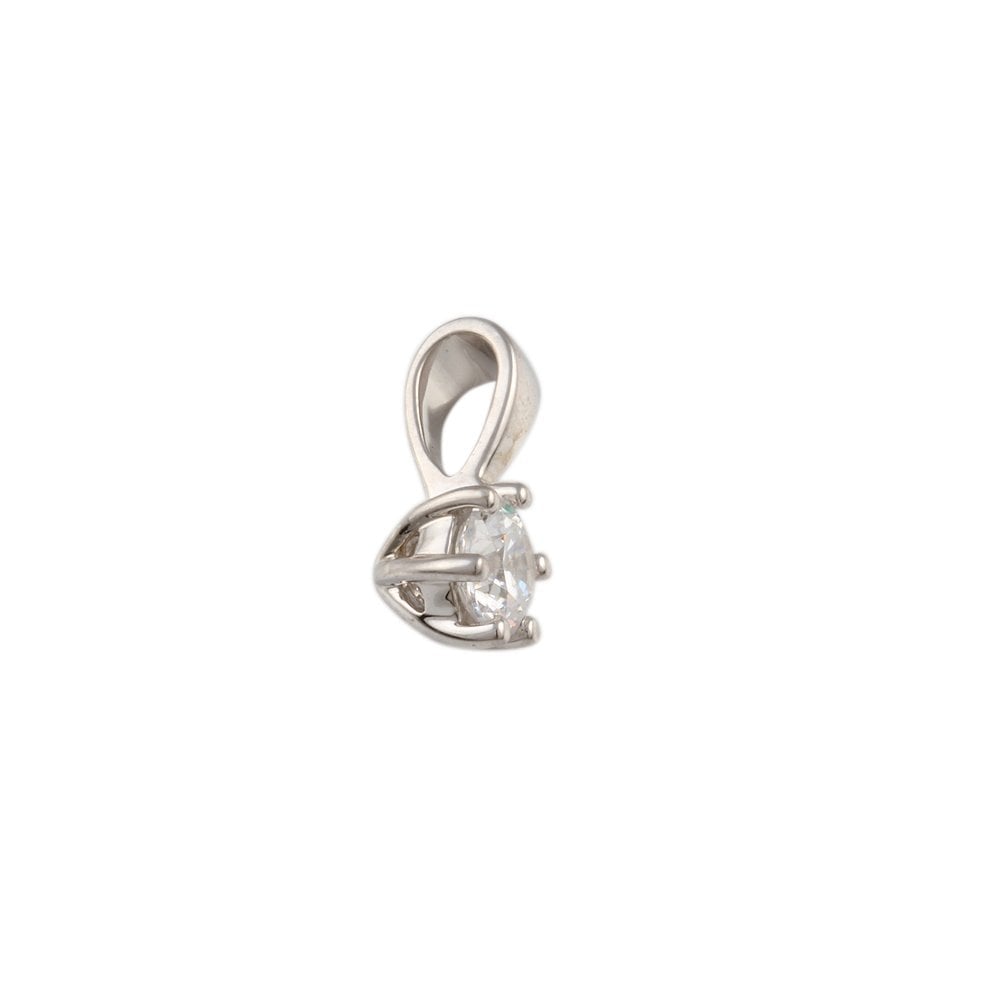 9ct White Gold 0.50ct Round Brilliant Cut Diamond Solitaire Pendant