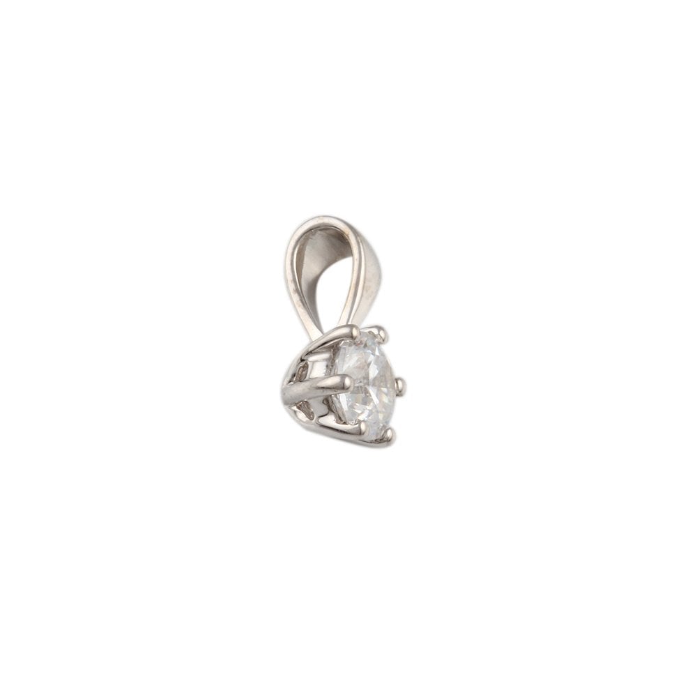 9ct White Gold 0.75ct Round Brilliant Cut Diamond Solitaire Pendant