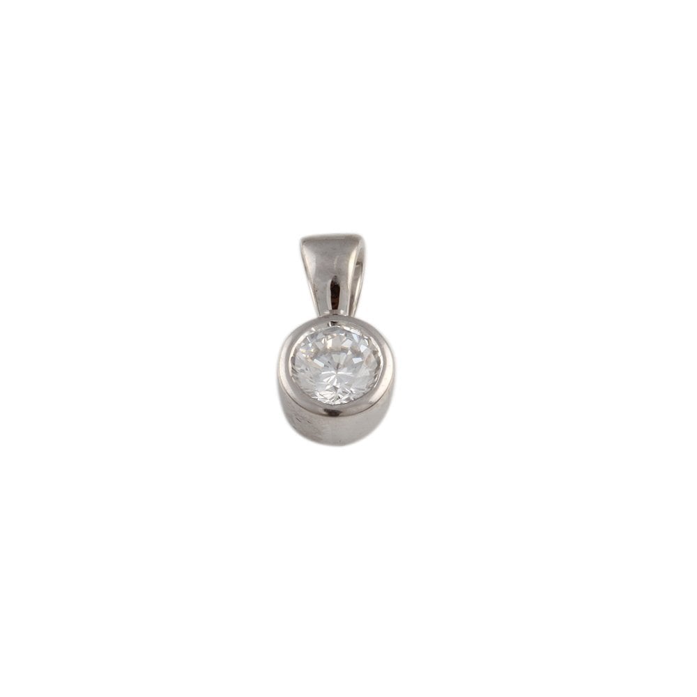 9ct White Gold 0.50ct Round Brilliant Cut Diamond Solitaire Pendant