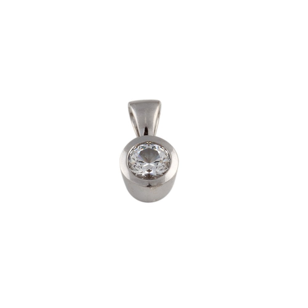 9ct White Gold 0.75ct Round Brilliant Cut Diamond Solitaire Pendant