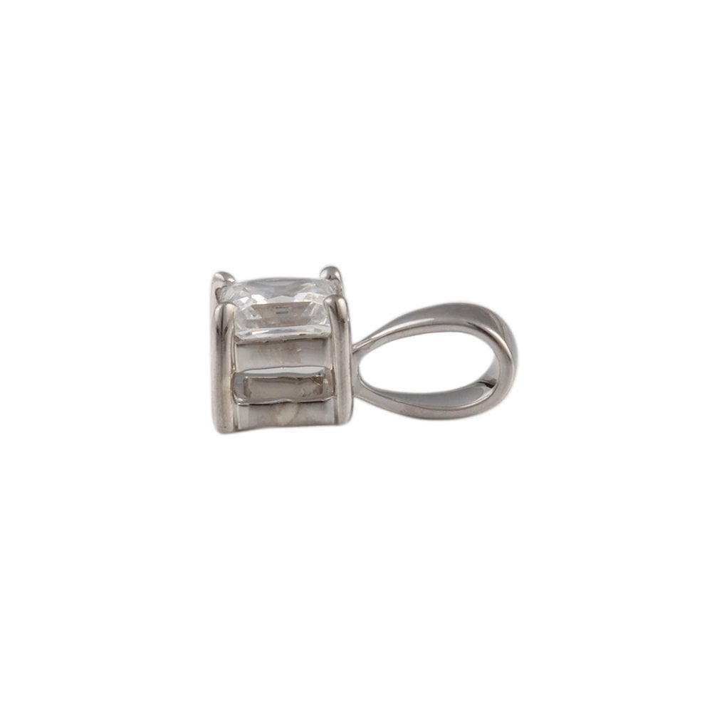 9ct White Gold 0.33ct Princess Cut Diamond Solitaire Pendant