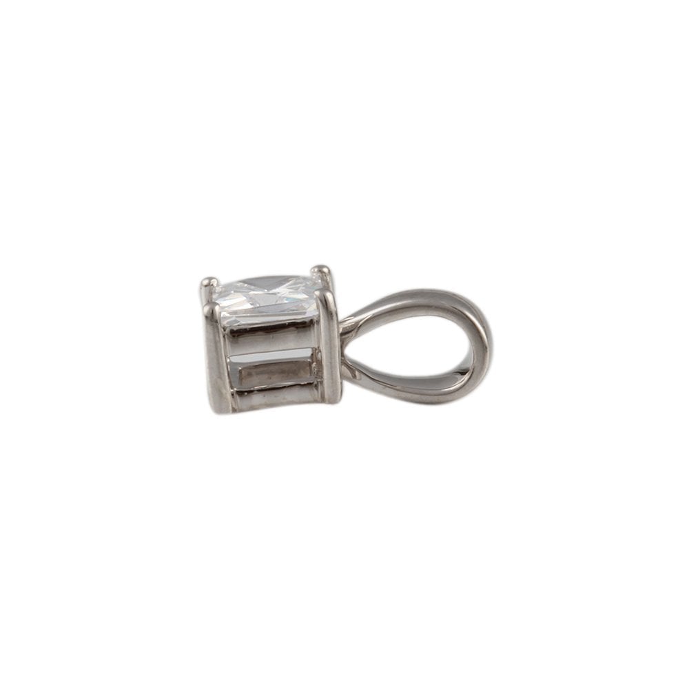 9ct White Gold 0.50ct Princess Cut Diamond Solitaire Pendant
